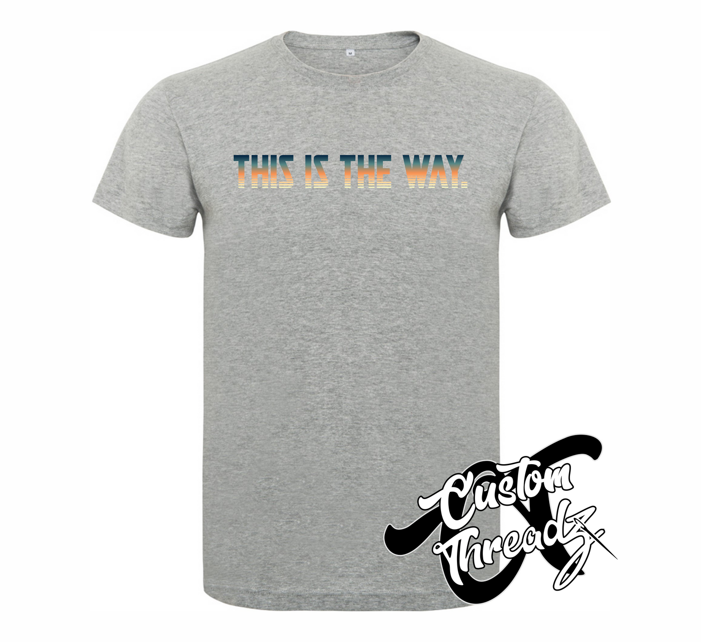 athletic heather grey youth tee with this is the way mandalorian star wars DTG printed design