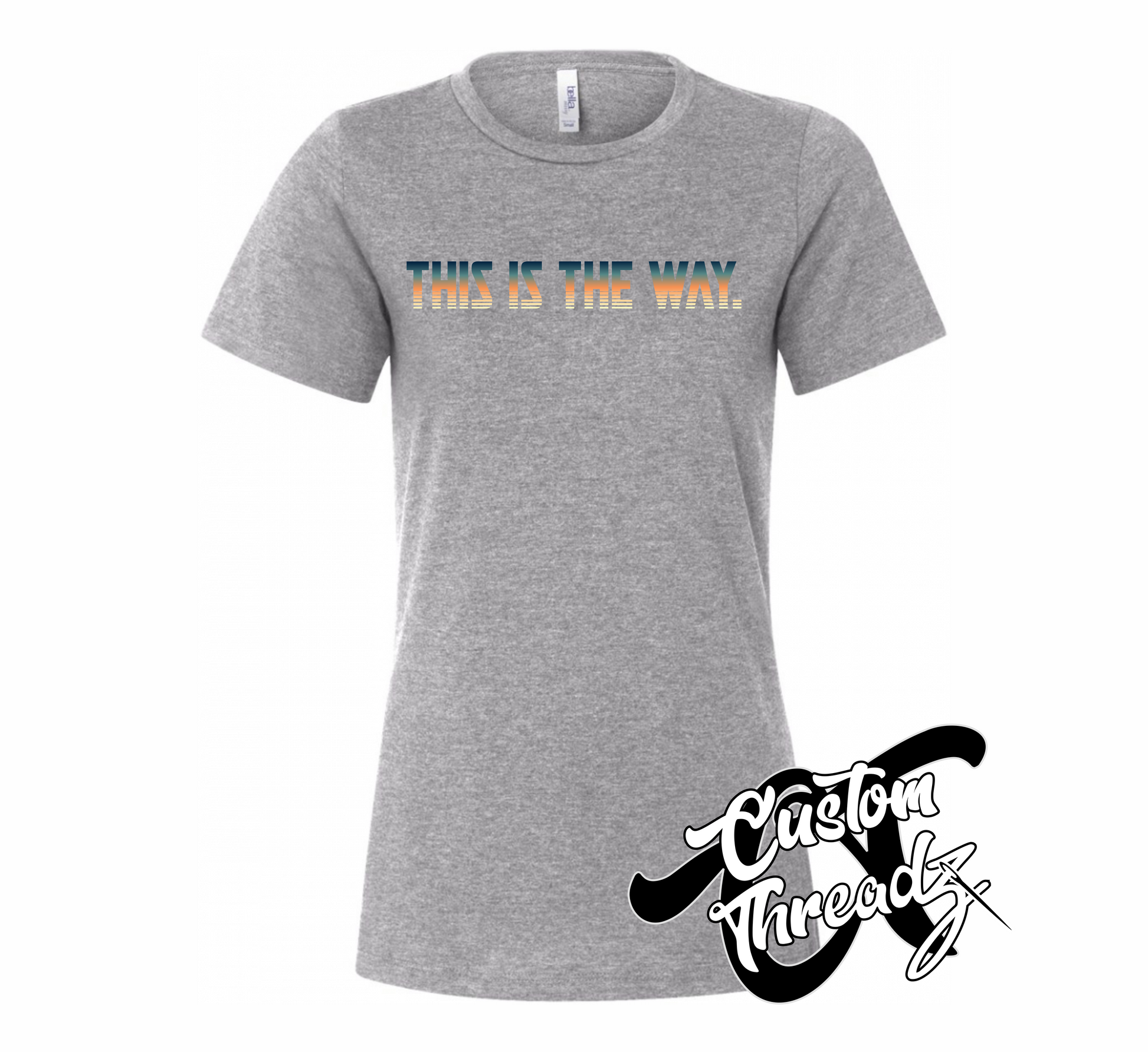 athletic heather grey womens tee with this is the way mandalorian star wars DTG printed design