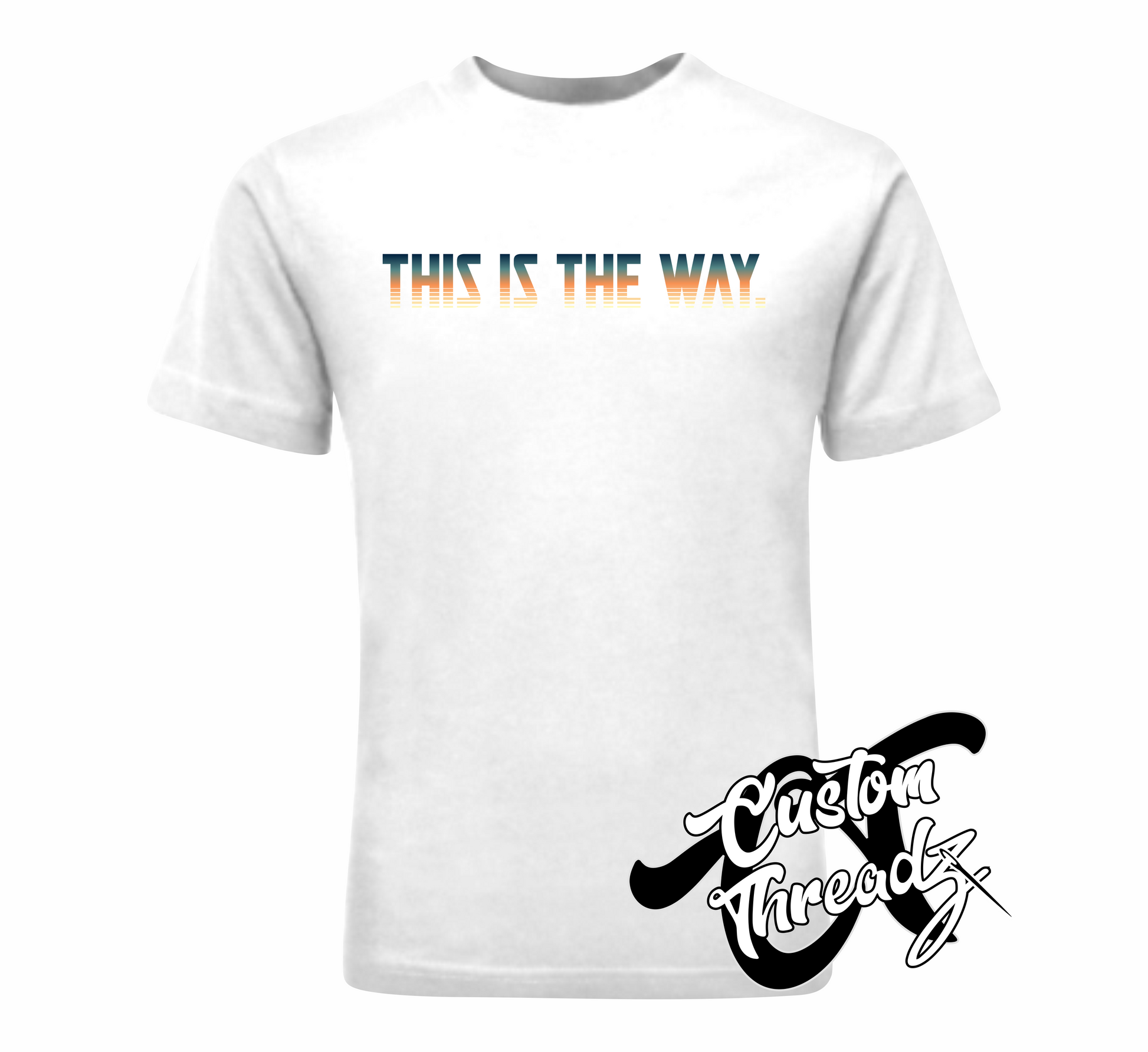 white tee with this is the way mandalorian star wars DTG printed design