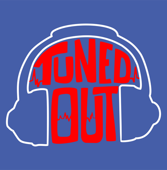 tuned out headphones DTG design graphic