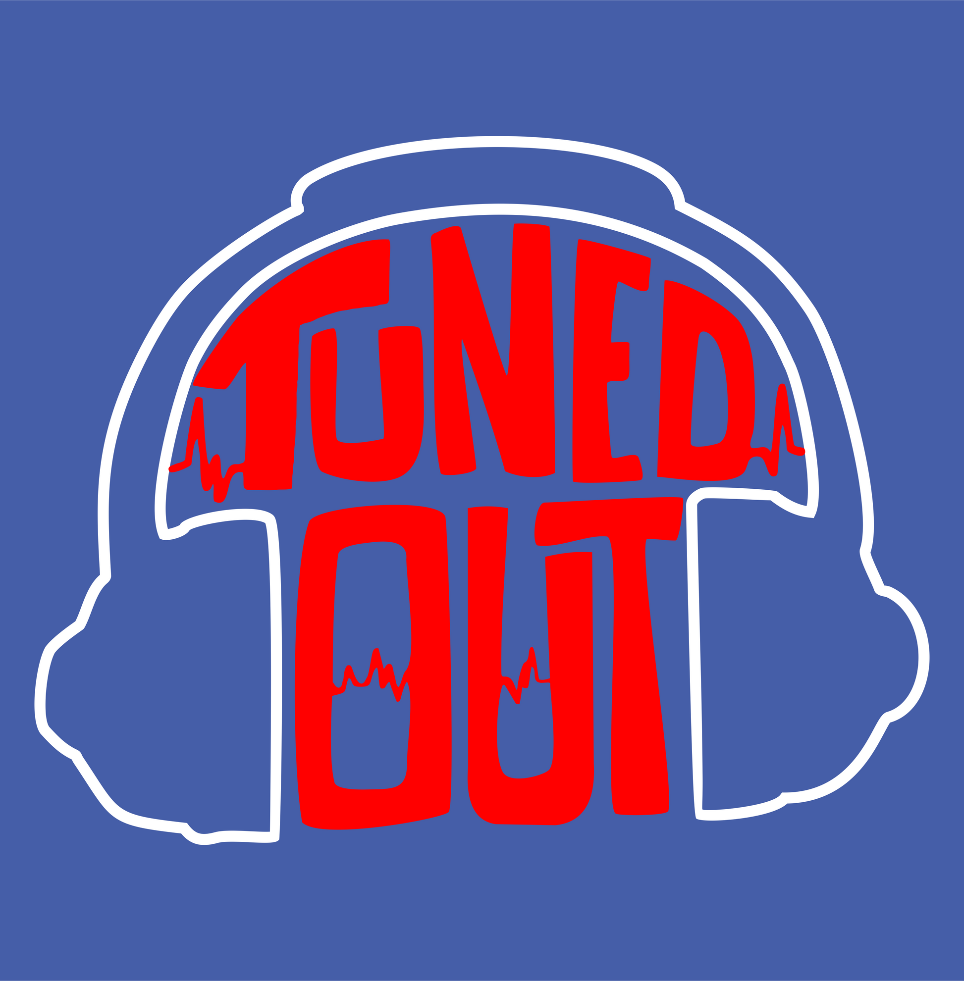tuned out headphones DTG design graphic