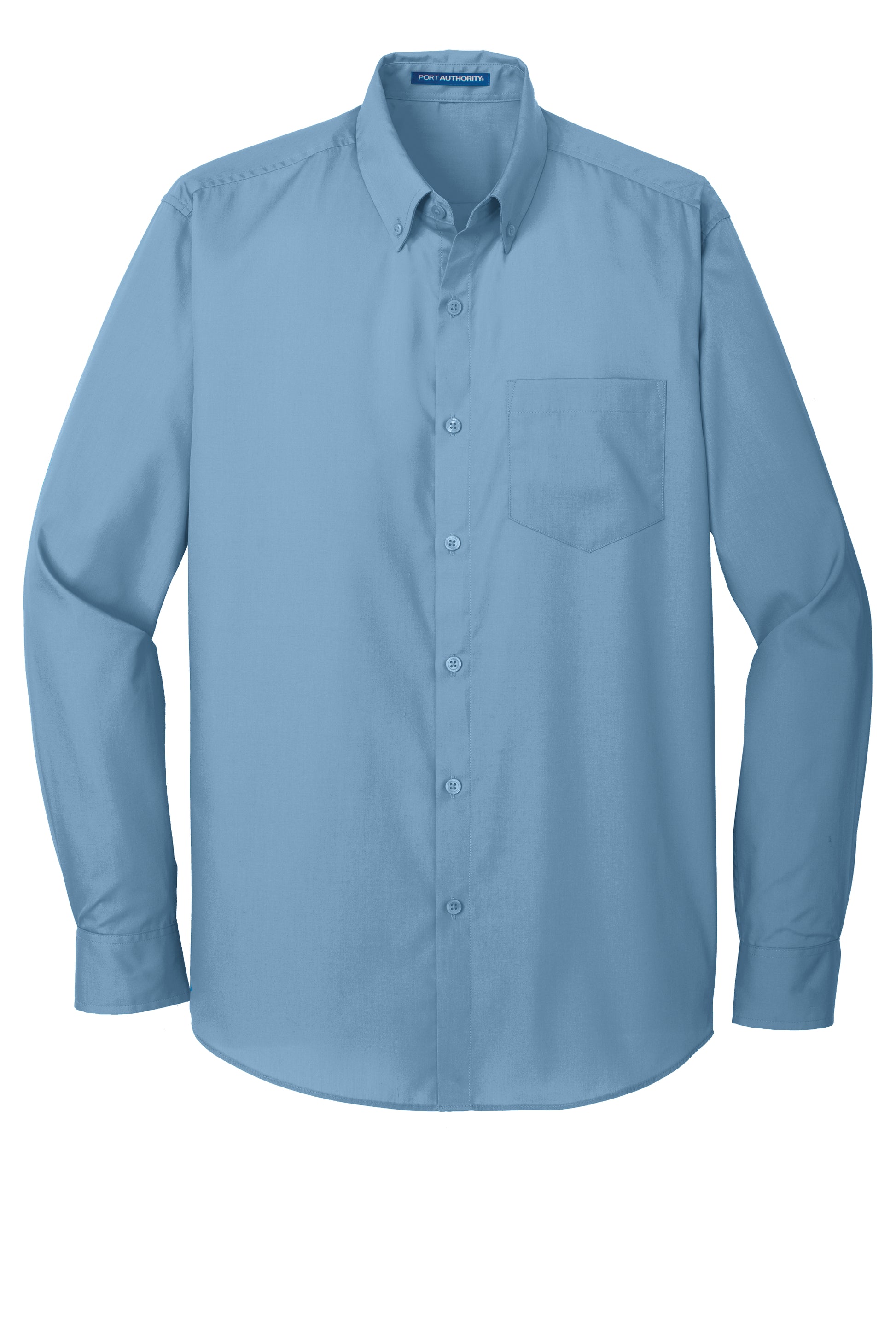 port authority long sleeve carefree poplin shirt carolina blue