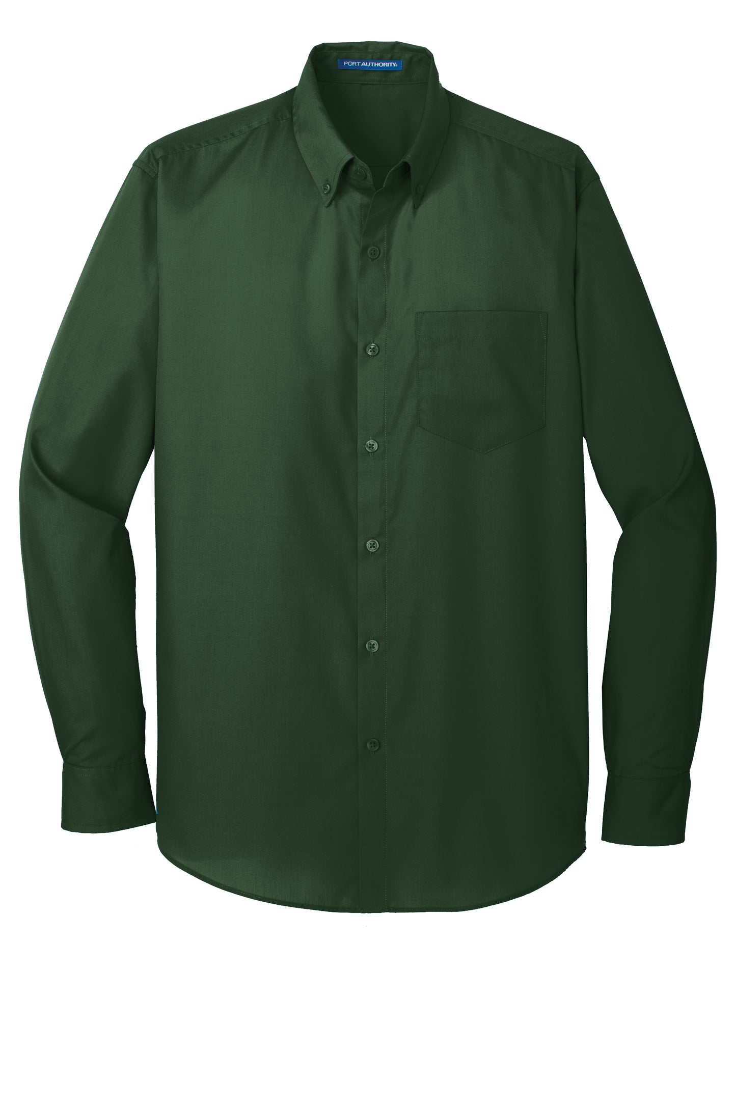 port authority long sleeve carefree poplin shirt deep forest green
