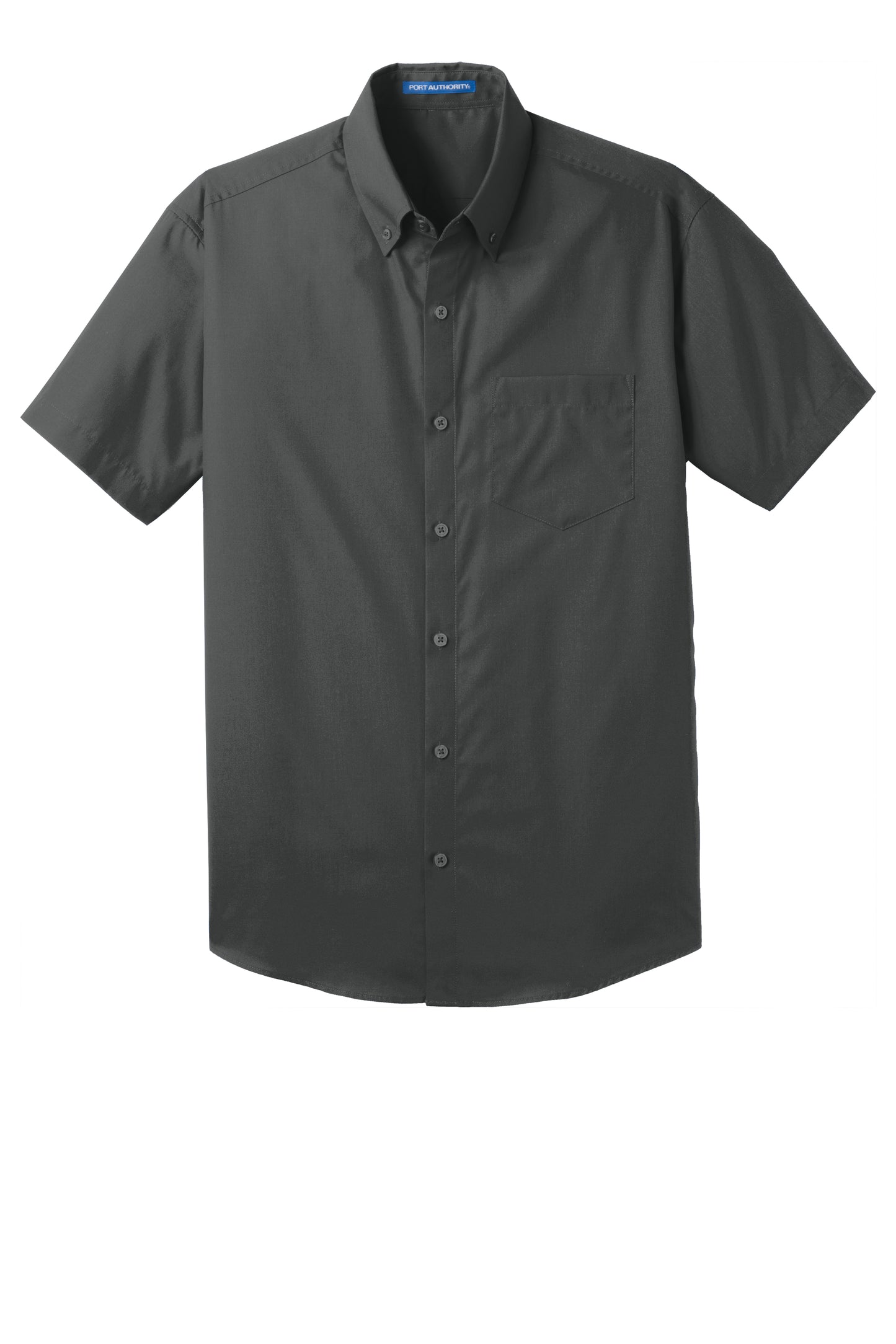 port authority carefree poplin shirt graphite grey