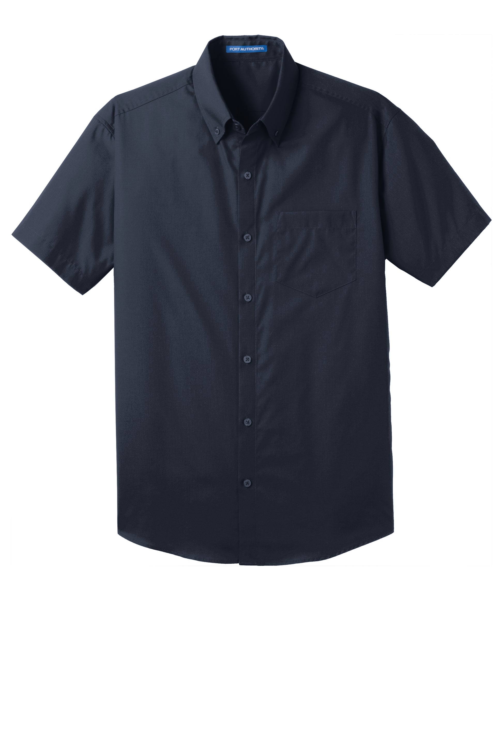 port authority carefree poplin shirt river blue navy