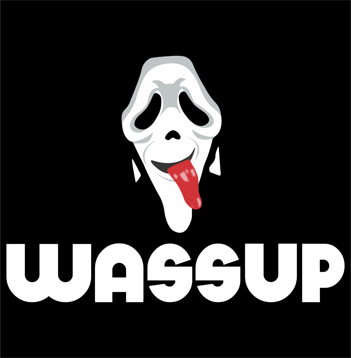 halloween scream wassup ghostface mask DTG design graphic