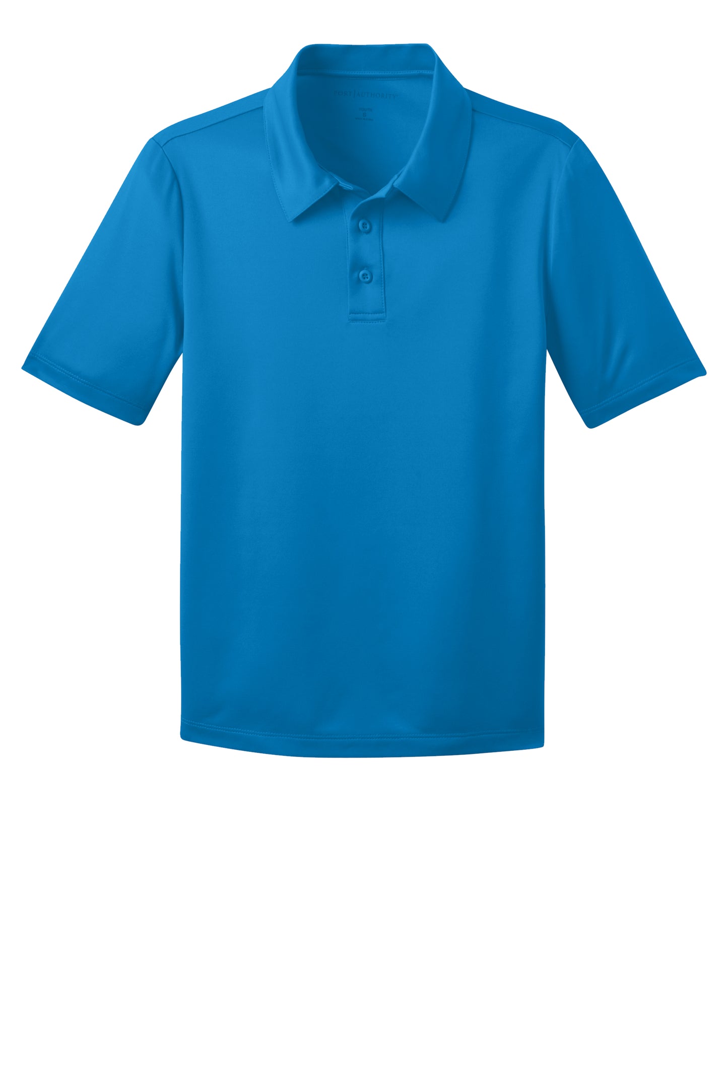 port authority youth silk touch performance polo brilliant blue