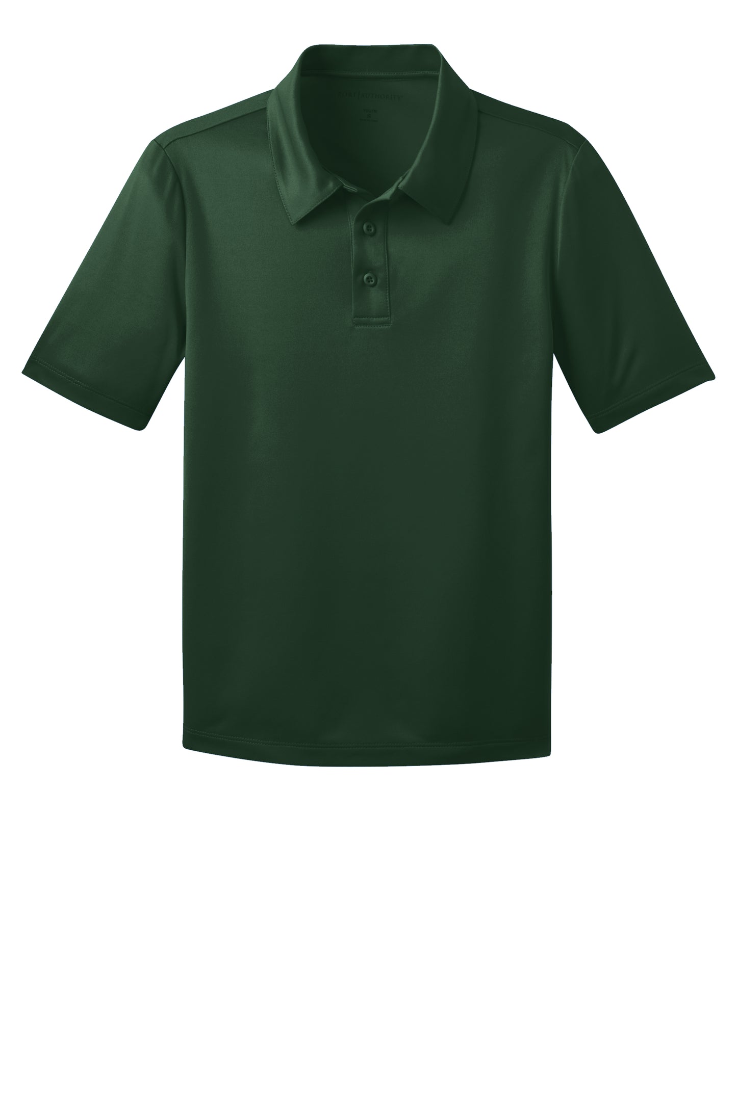 port authority youth silk touch performance polo dark green