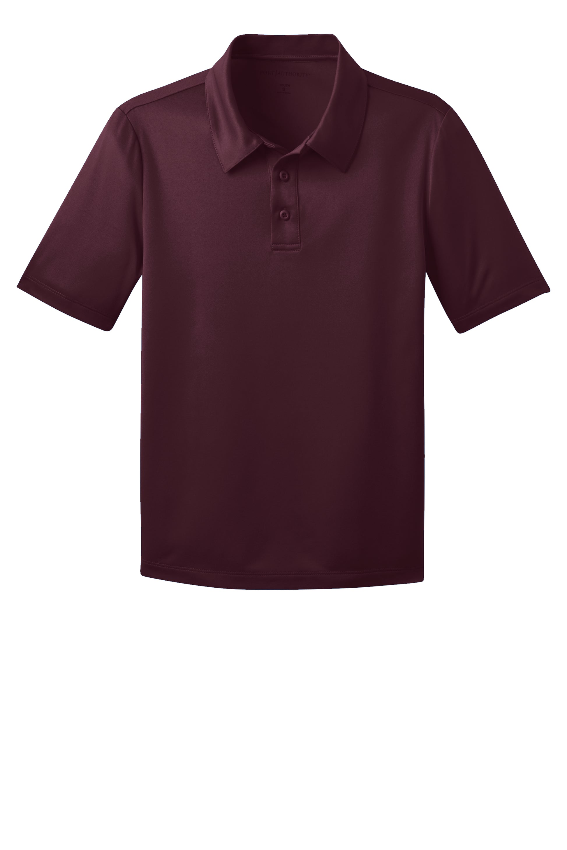 port authority youth silk touch performance polo maroon