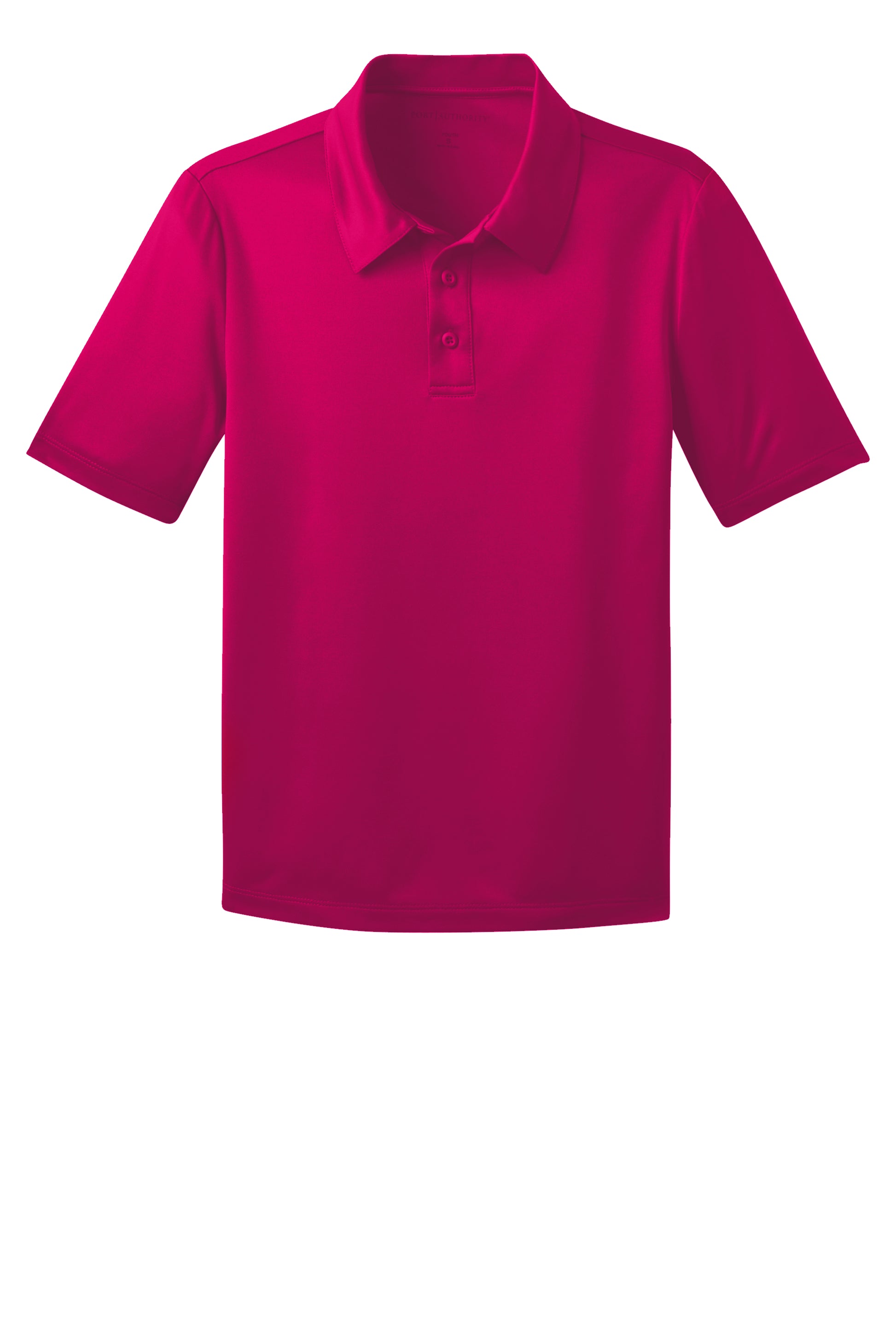 port authority youth silk touch performance polo pink raspberry