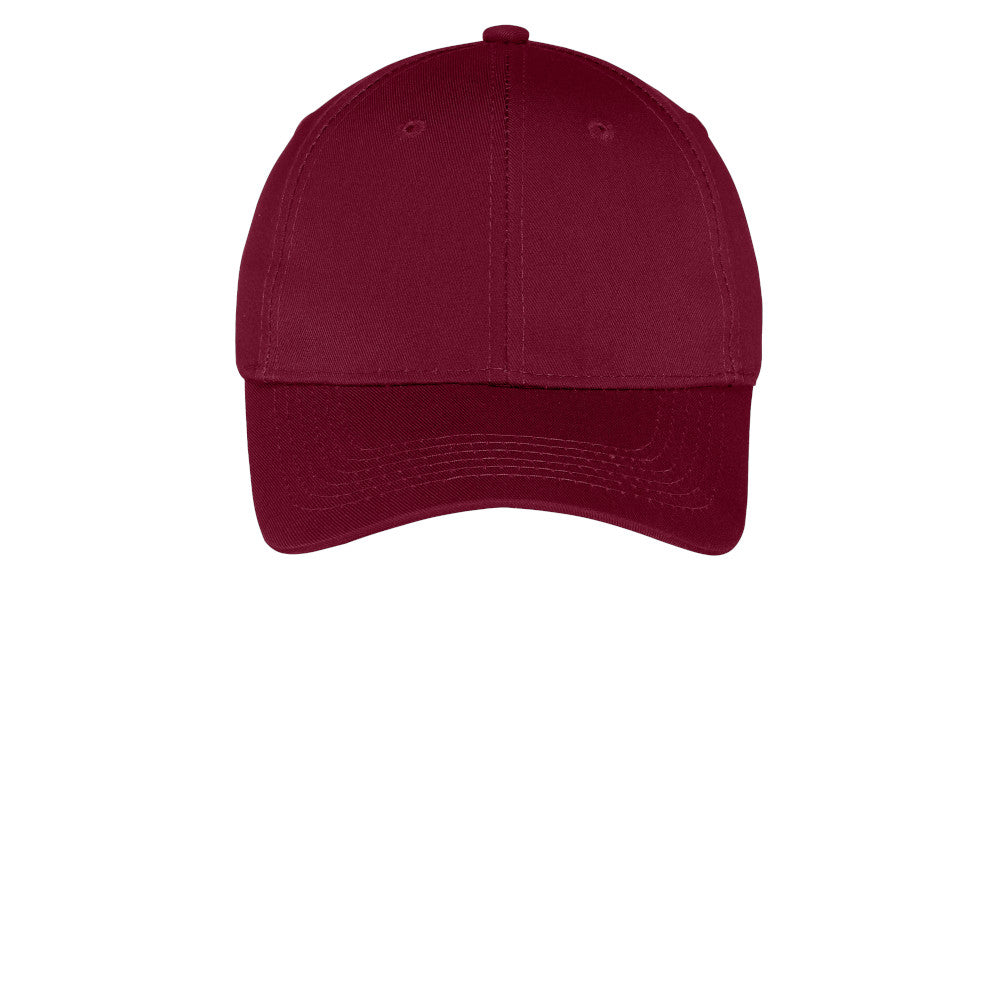 port & company youth six panel twill cap maroon