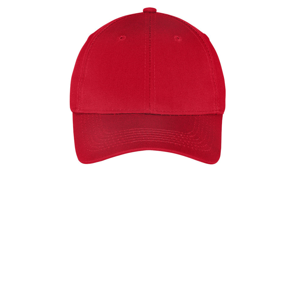 port & company youth six panel twill cap red