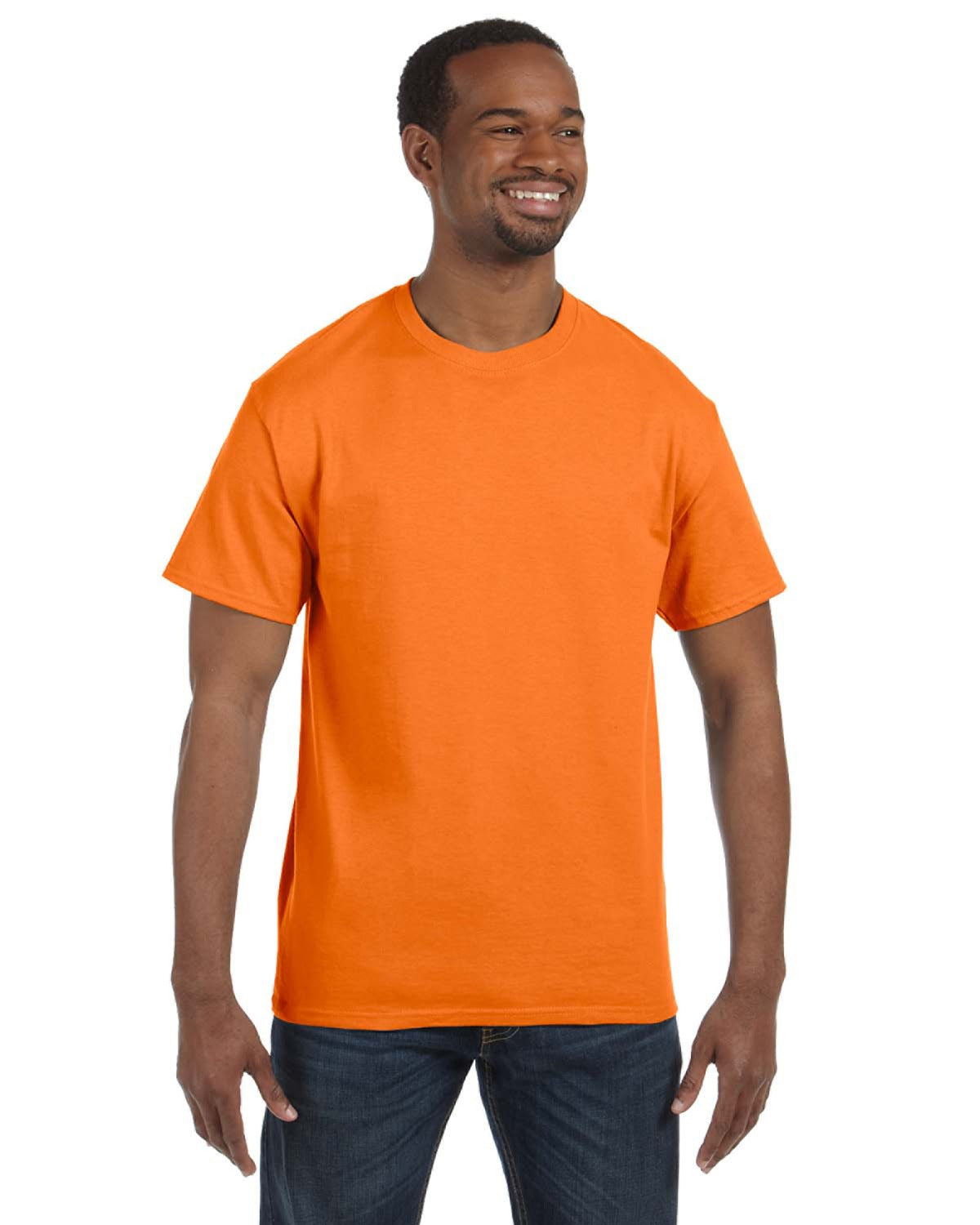 Camiseta de algodón pesado 100% algodón (G500) naranja de seguridad, XL,  Anaranjado Safety