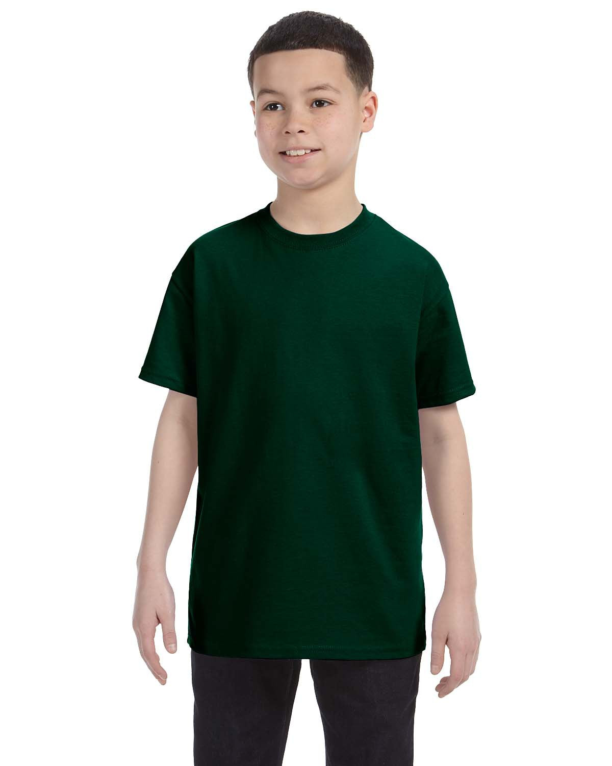 gildan youth classic heavy cotton tee forest green