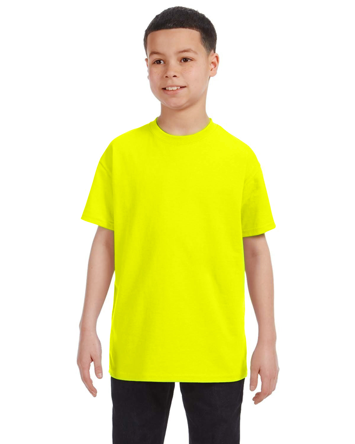 gildan youth classic heavy cotton tee safety green