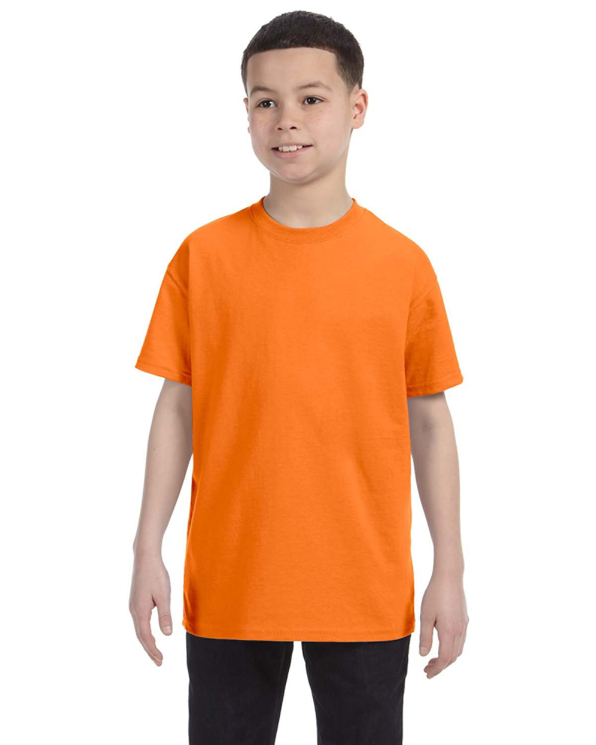 gildan youth classic heavy cotton tee safety orange