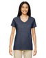 gildan womens classic heavy cotton v-neck tee heather navy