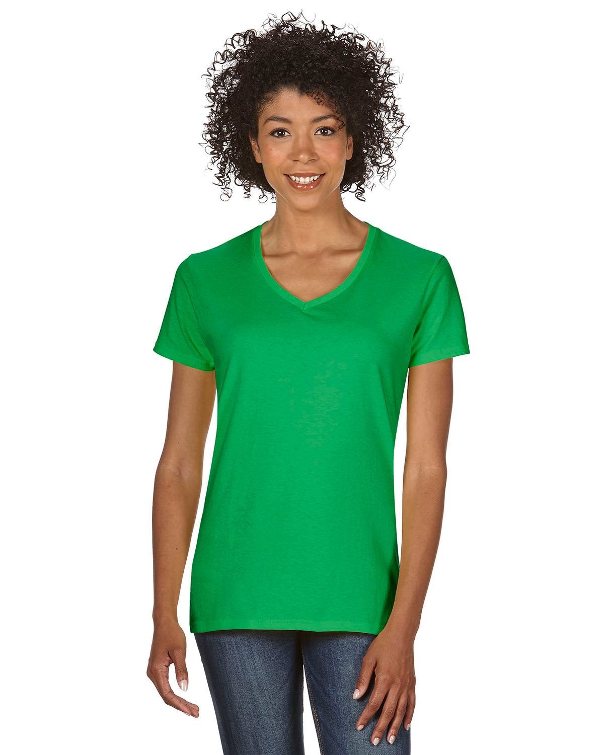 gildan womens classic heavy cotton v-neck tee irish green