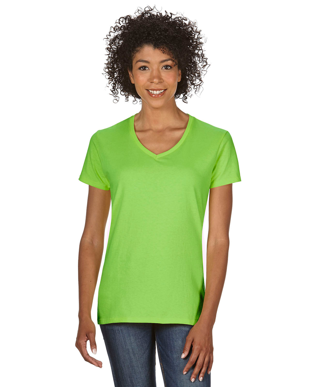 gildan womens classic heavy cotton v-neck tee lime