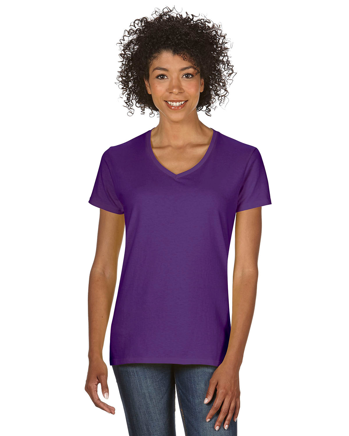 gildan womens classic heavy cotton v-neck tee purple