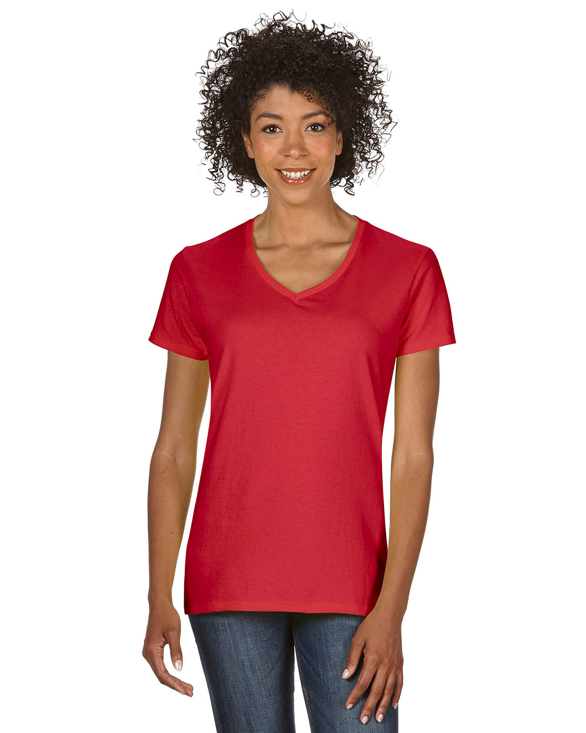 gildan womens classic heavy cotton v-neck tee red