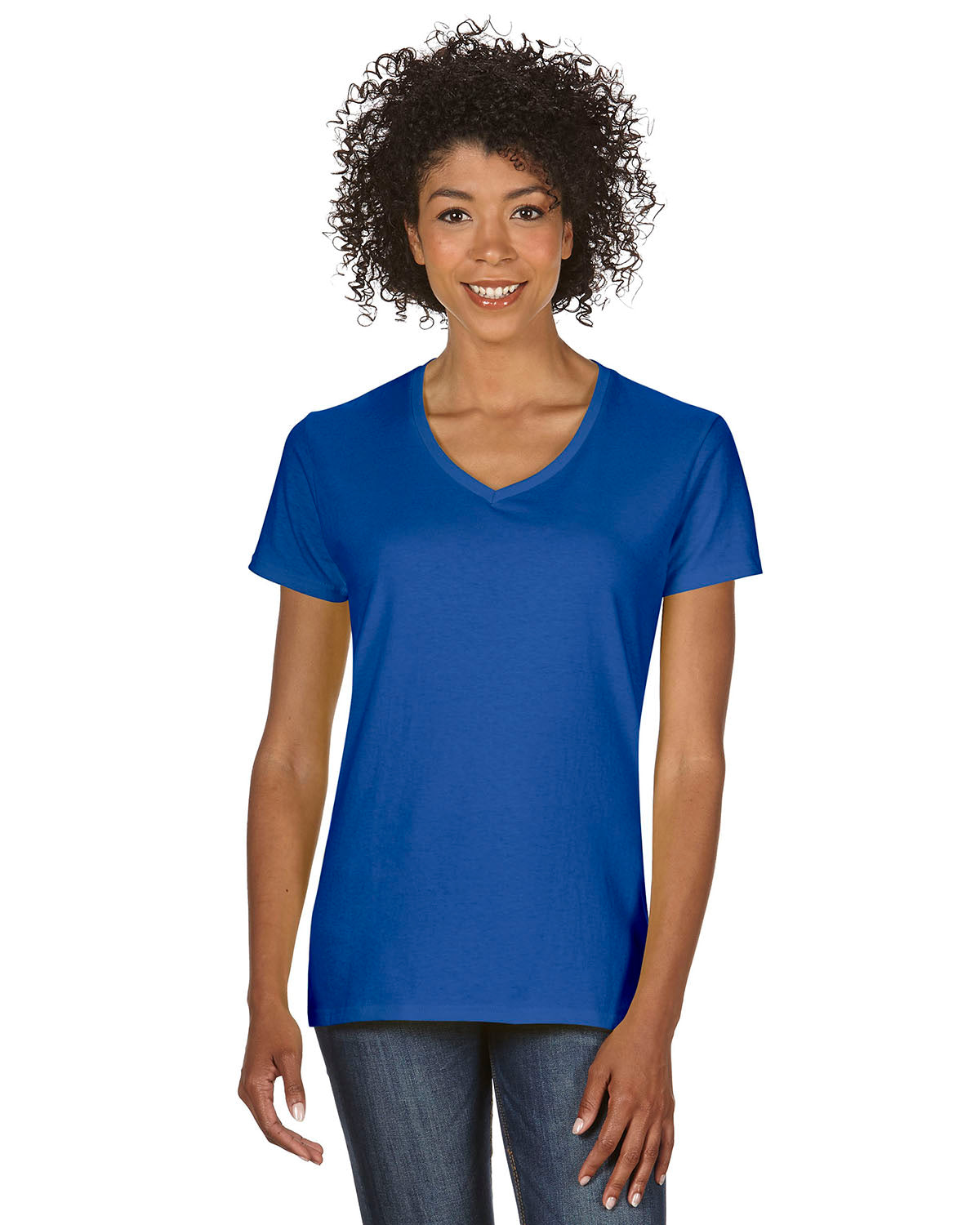 gildan womens classic heavy cotton v-neck tee royal