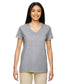 gildan womens classic heavy cotton v-neck tee sport grey