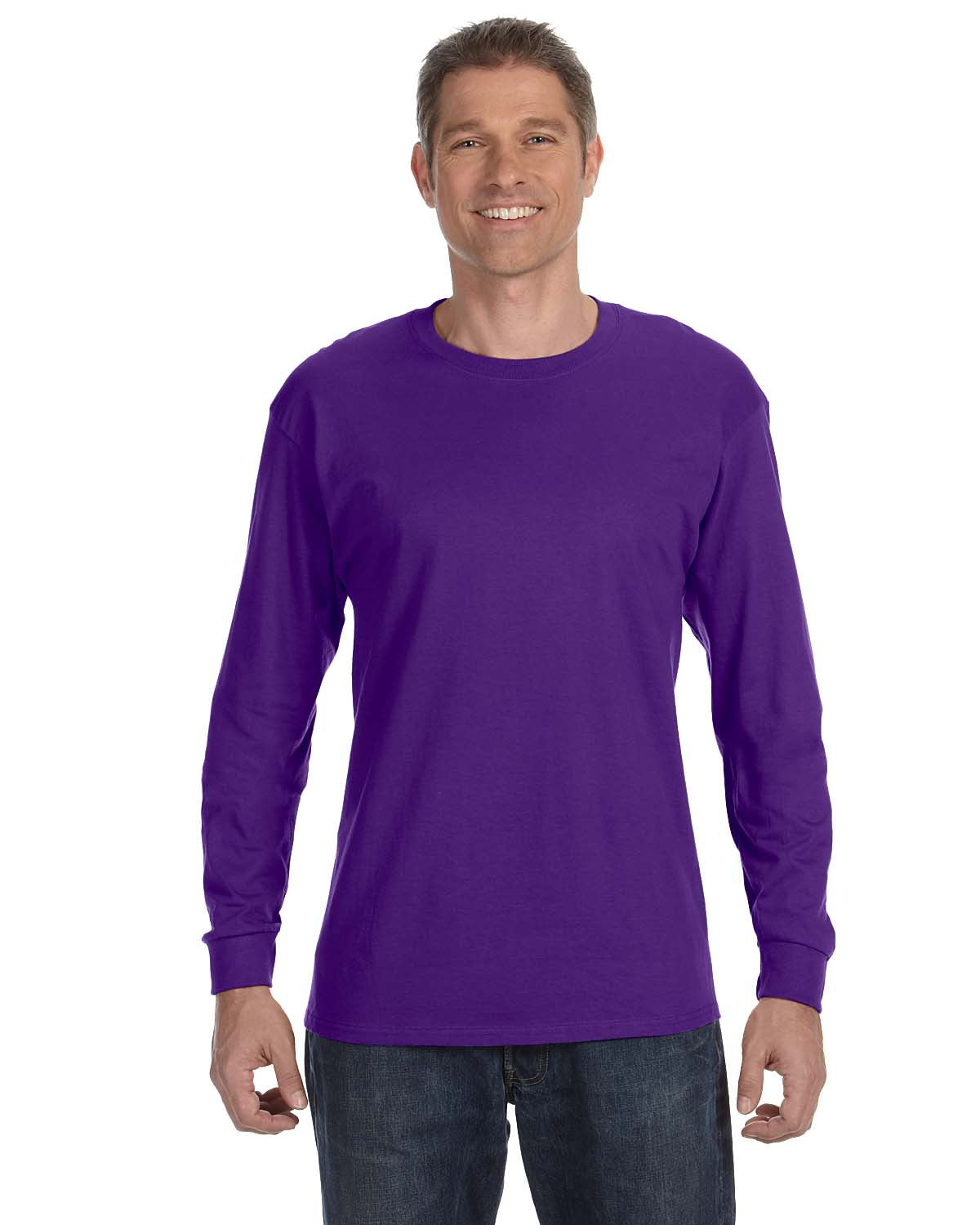 gildan classic heavy cotton long sleeve tee purple