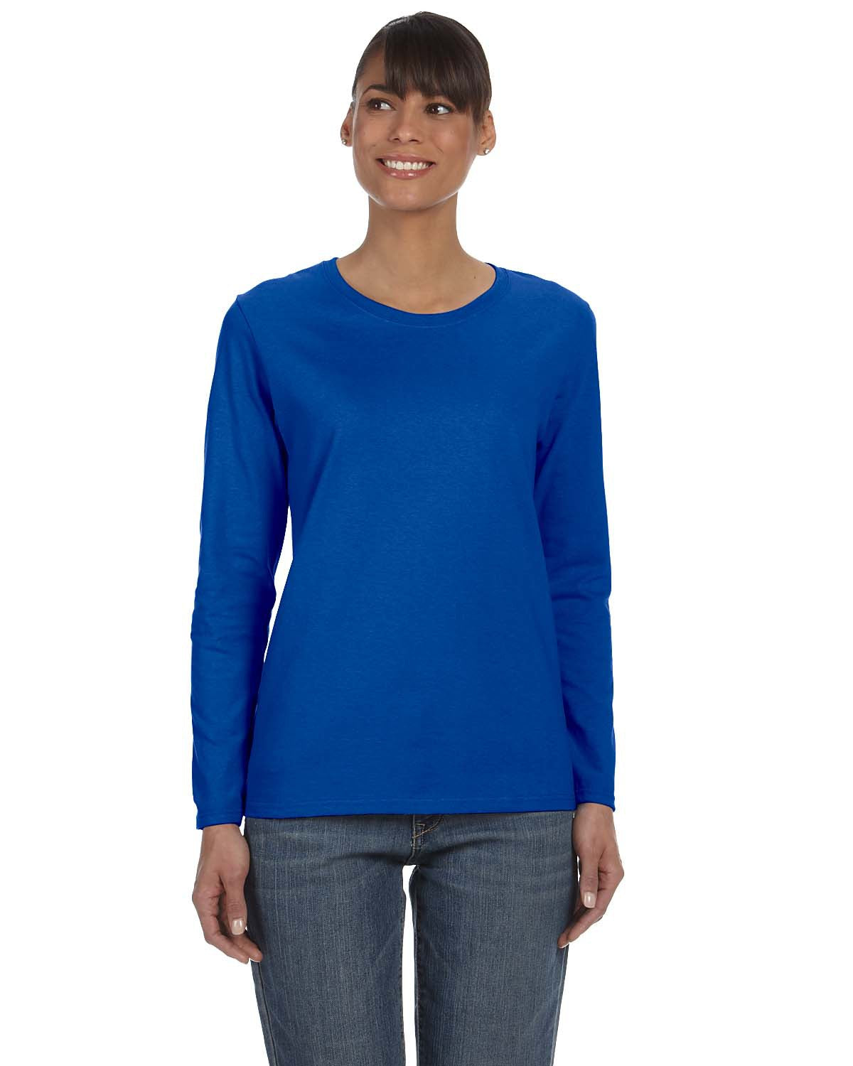 gildan womens classic heavy cotton long sleeve tee royal