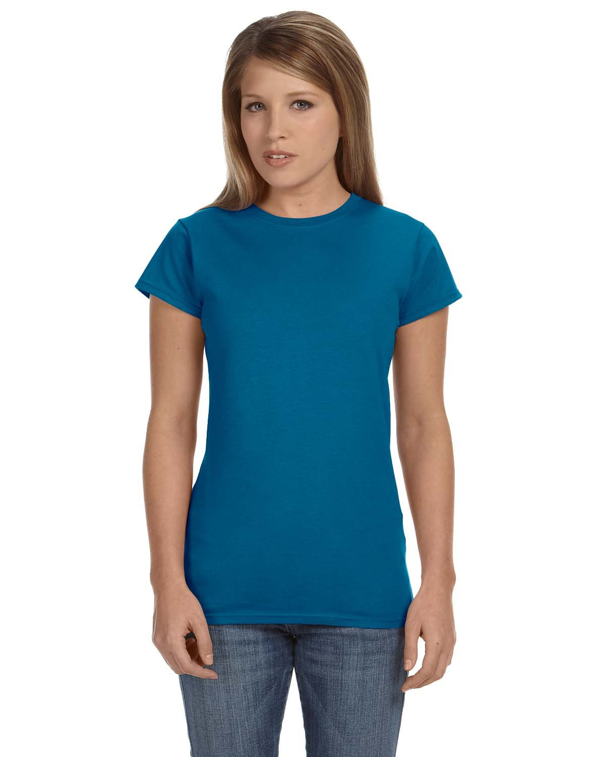 gildan womens softstyle fitted tee antique sapphire