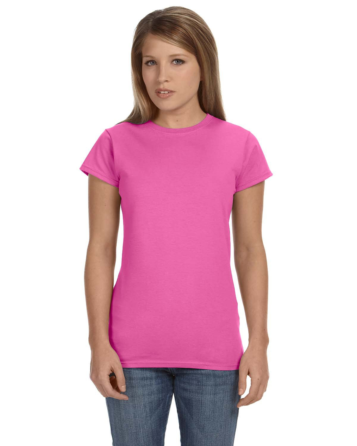 gildan womens softstyle fitted tee azalea