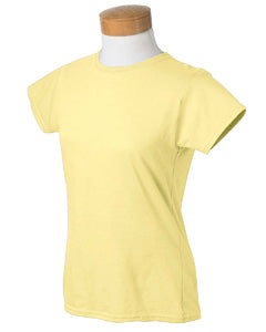 gildan womens softstyle fitted tee citrus yellow