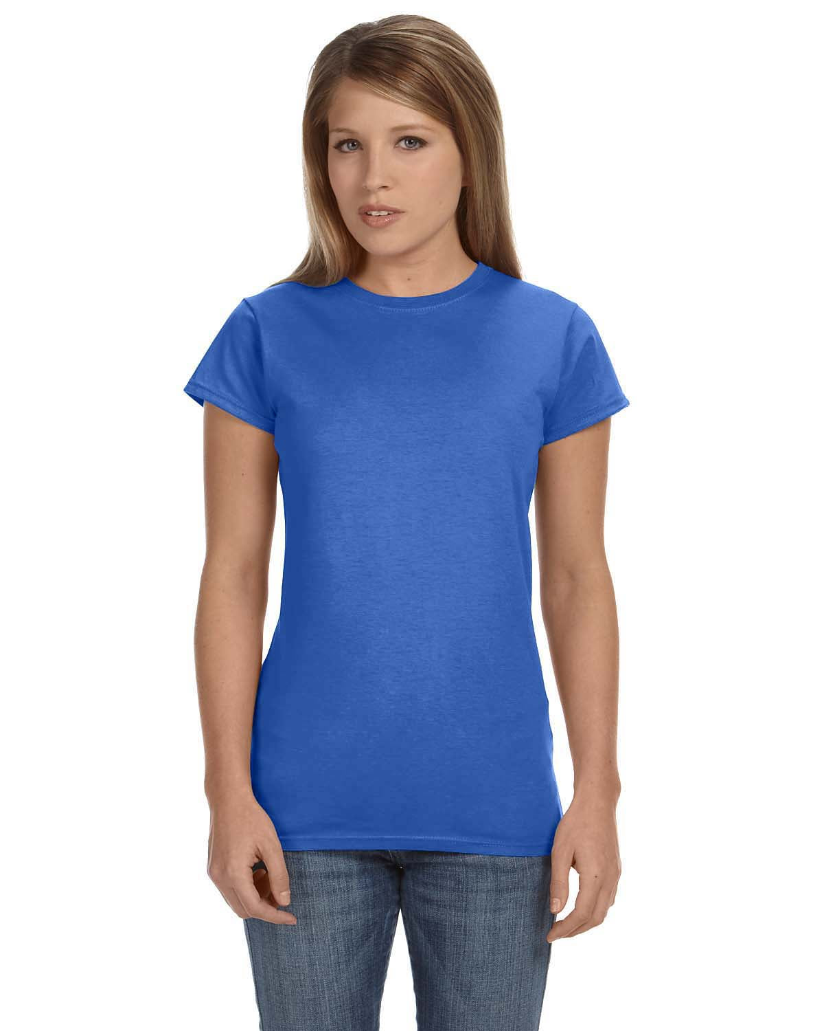 gildan womens softstyle fitted tee heather royal