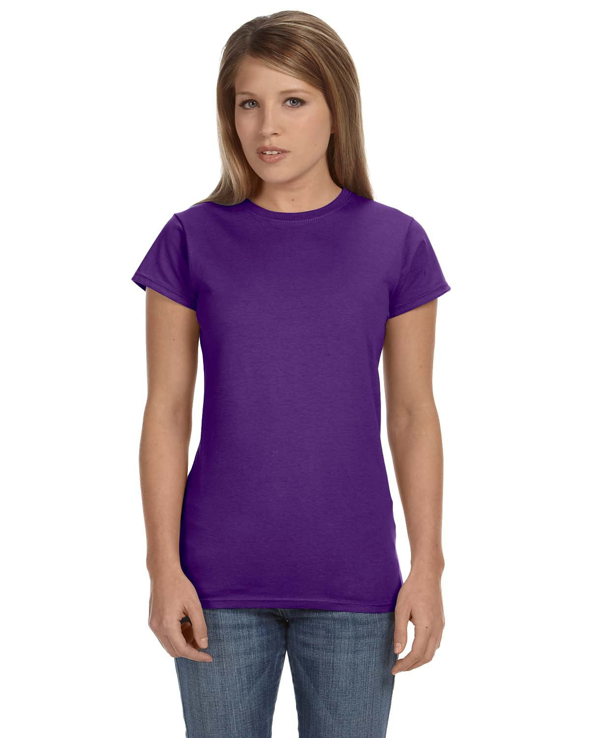 gildan womens softstyle fitted tee purple