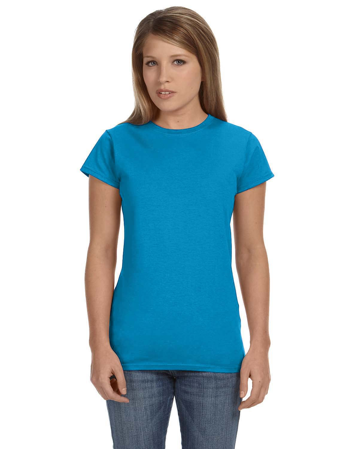 gildan womens softstyle fitted tee sapphire