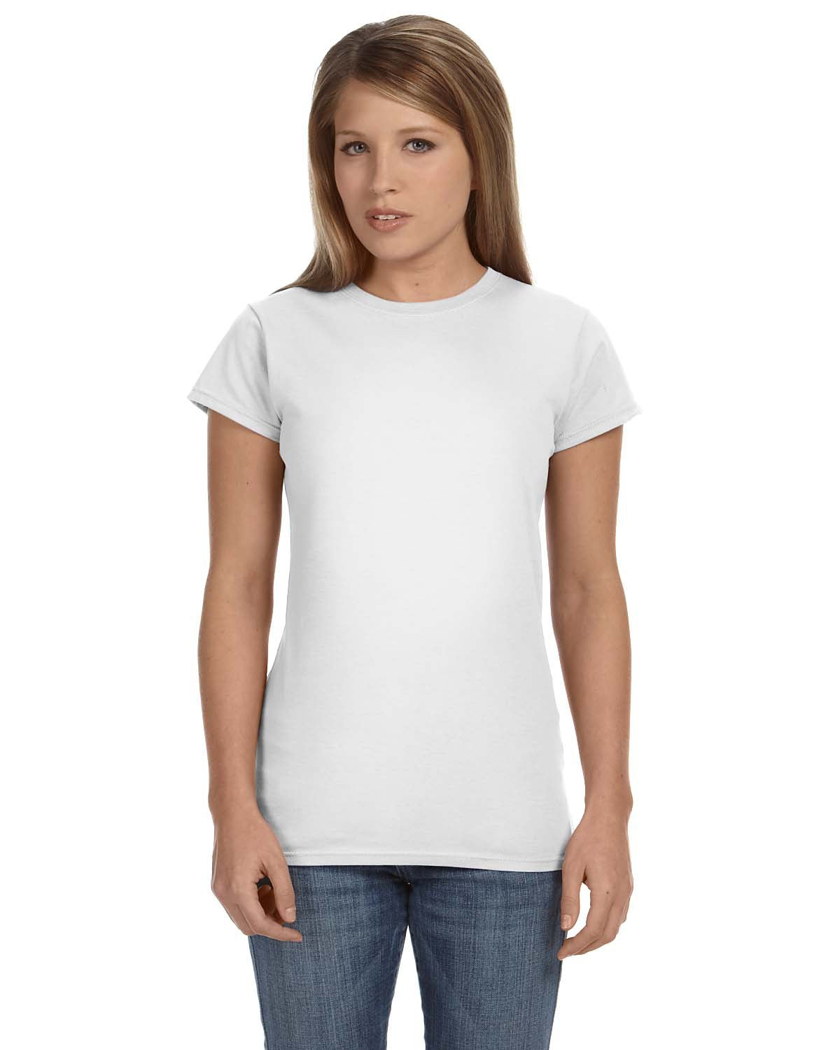 gildan womens softstyle fitted tee white