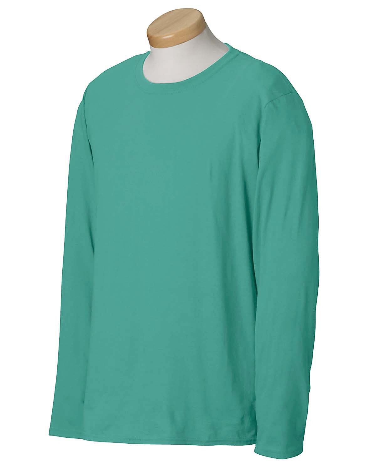 gildan softstyle long sleeve tee scrub green