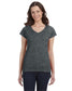 gildan womens softstyle v-neck tee charcoal