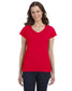 gildan womens softstyle v-neck tee red