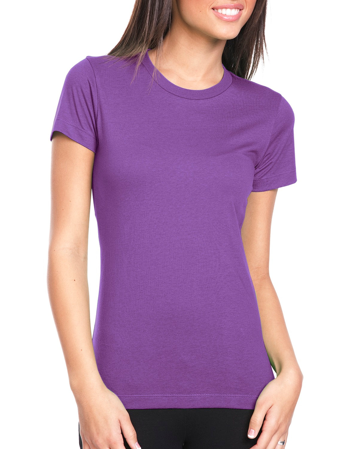 womens next level boyfriend short sleeve t-shirt purple berry
