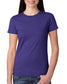 womens next level boyfriend short sleeve t-shirt purple rush