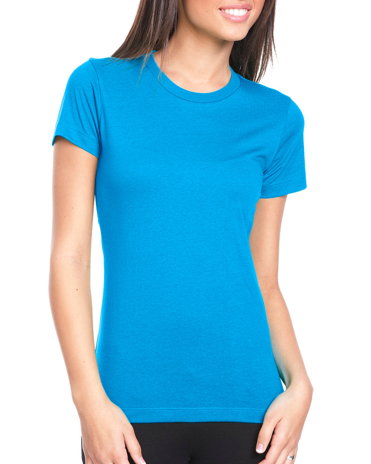 womens next level boyfriend short sleeve t-shirt turquoise