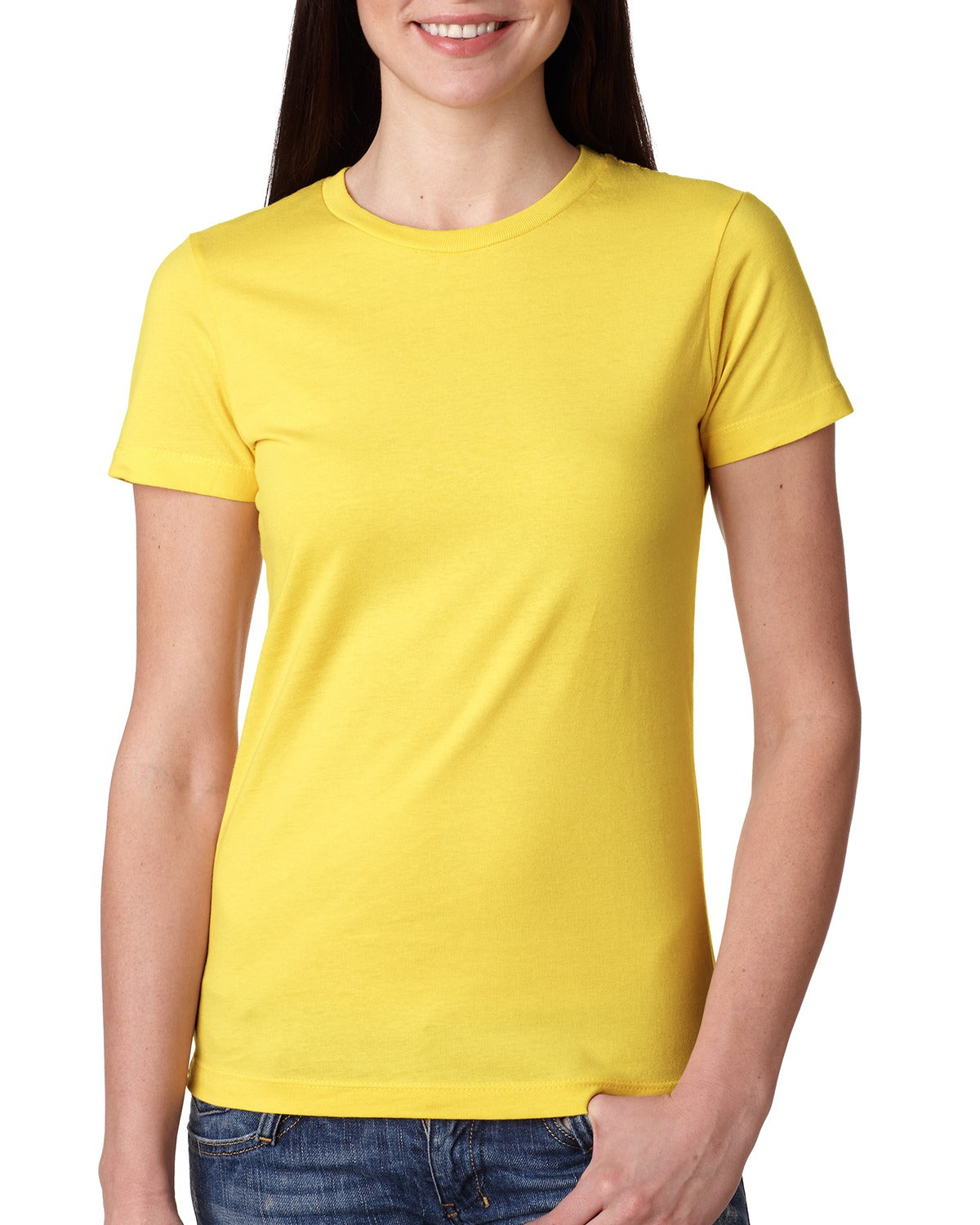 womens next level boyfriend short sleeve t-shirt vibrant yellow