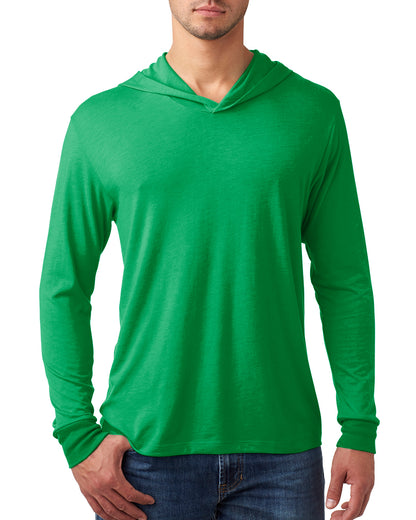 next level long sleeve hoodie envy green